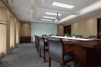 中式现代会议室投影仪3D模型下载